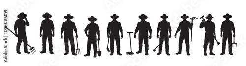 farmers silhouette white background
