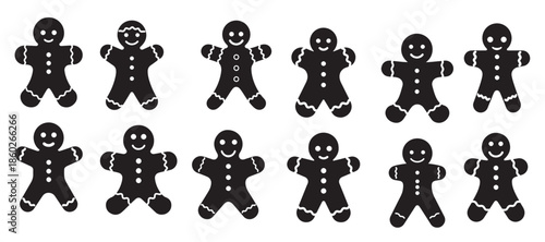gingerbread silhouette white background