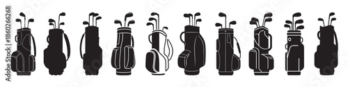 golf bag silhouette white background