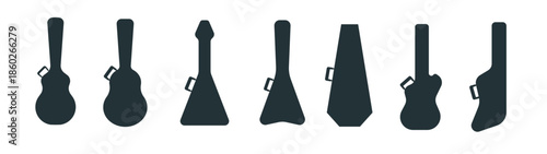 guitar case vector icons
