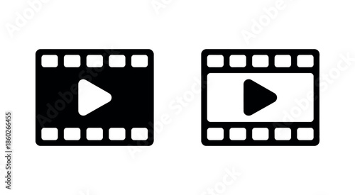 Play Video Icon Vector. Simple Movie Symbol for Streaming, Multimedia, Entertainment, and Digital Interface Design