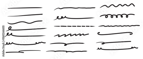 hand drawn highlighting elements black marker strokes