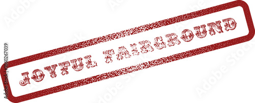 Official Joyful Fairground Event Approval Vintage Distressed Red Ink Stamp Mark for Public Amusement