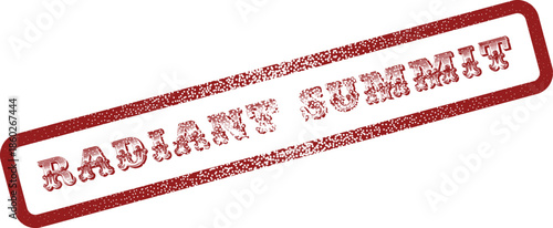 Radiant Summit Red Distressed Rubber Stamp for Corporate Events or Achievement Recognition