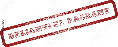 Rustic Red Distressed Stamp Impression Displaying Delightful Pageant for Promotional Use