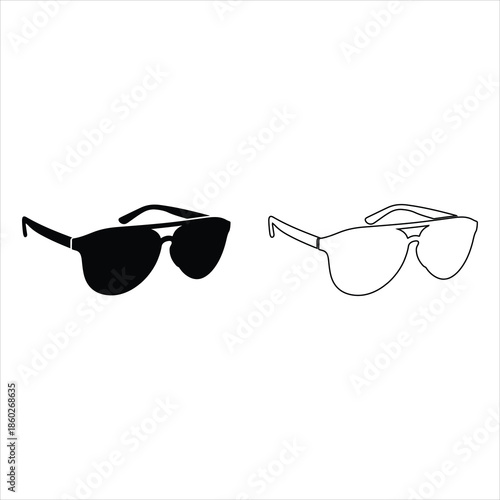 Smart sunglasses silhouette vector art, icon and graphics illustration. hand drawn black sunglasses vector illustration . hipster style element design concept