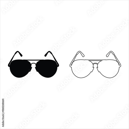 Smart sunglasses silhouette vector art, icon and graphics illustration. hand drawn black sunglasses vector illustration . hipster style element design concept