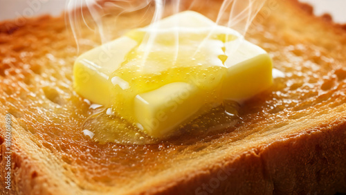 Melting Butter on Hot Crispy Sourdough Toast Texture
