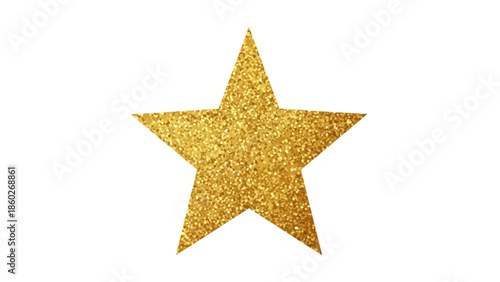 Golden glittering star shape, symbolizing success and achievement