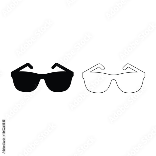 Smart sunglasses silhouette vector art, icon and graphics illustration. hand drawn black sunglasses vector illustration . hipster style element design concept