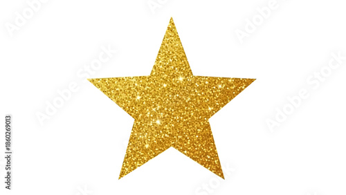 Brilliant Golden Glitter Star Vector Illustration for Holiday Decoration, Festive Events, Achievement, and Success Themes