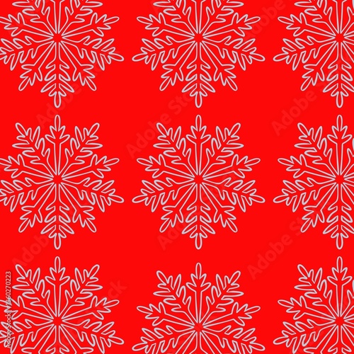 snowflakes Red background