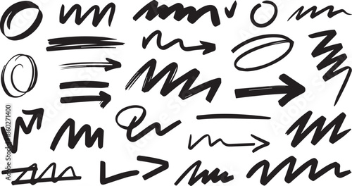 set of hand drawn arrows