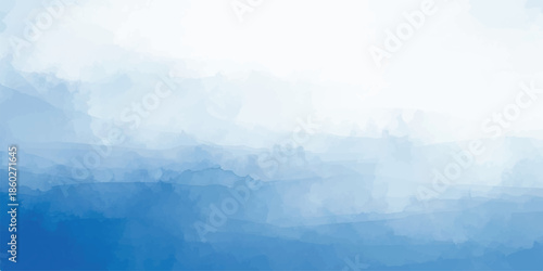 Fluid Blue Watercolor Wash Background with Horizontal Liquid Texture and Serene Ocean or Lake Inspiration