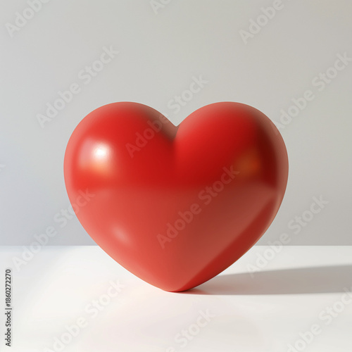 Wallpaper Mural Red heart object on white surface in soft lighting Torontodigital.ca