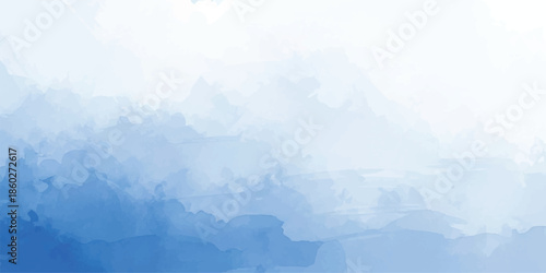 Deep Blue Watercolor Horizontal Wash with Rich Ink Texture for Professional Presentations