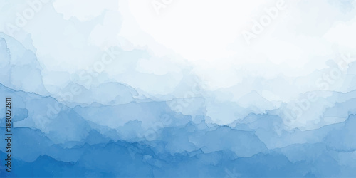 Minimalist Light Blue Watercolor Background with Ethereal Mist Effect and White Space