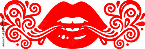 woman lips with black and white transparent smoking smoke vector silhouette of smoking lips 