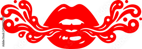 woman lips with black and white transparent smoking smoke vector silhouette of smoking lips 