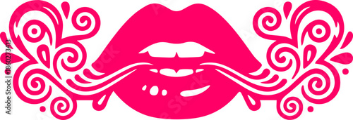 woman lips with black and white transparent smoking smoke vector silhouette of smoking lips 