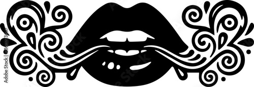 woman lips with black and white transparent smoking smoke vector silhouette of smoking lips 