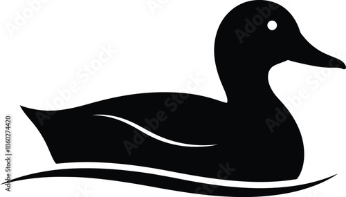 Silhouette of a duck isolated on transparent background, Vector, illustration