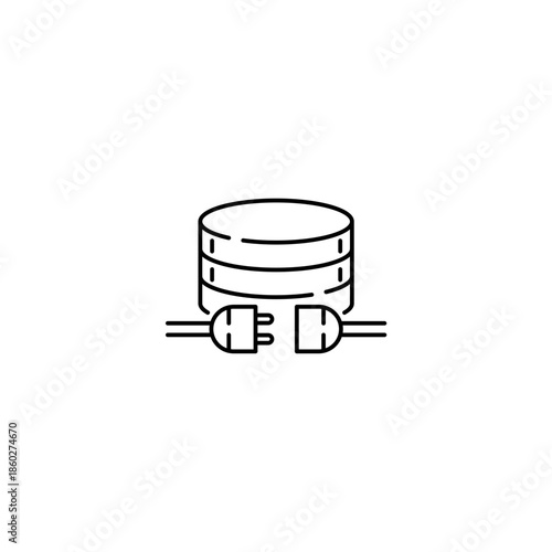 Database connection icon, cloud storage Symbol Outline icon Transparent background Editable Stroke