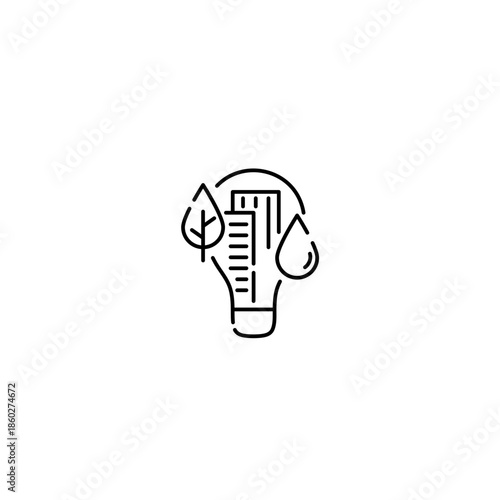 Environment icon, Eco friendly Symbol Outline icon Transparent background Editable Stroke
