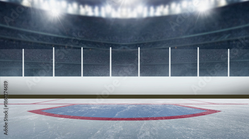 Canvas Print Hockey ice rink sport arena empty field - stadium