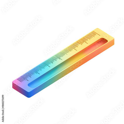 Colorful Ruler with Gradient Effect for Creative Educational Use
