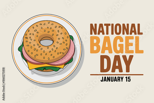 Celebrate national bagel day on january 15 with a delicious bagel sandwich illustration