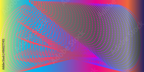 Abstract Red Blue Purple Dot Matrix Pattern.