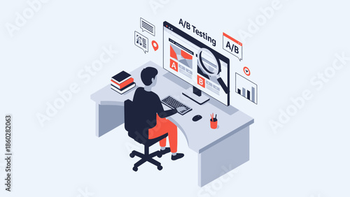 Man Working on Computer with AI Tools.