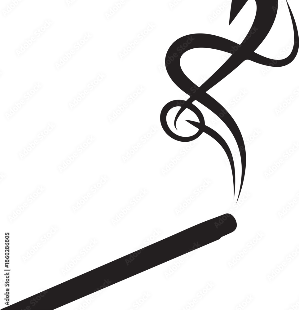 Obraz premium Incense Smoke Silhouette Vector Bundle