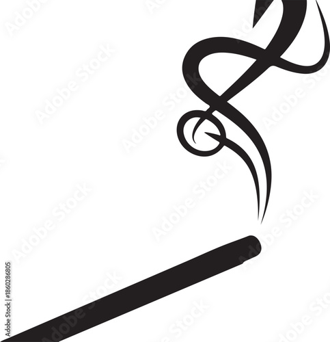 Incense Smoke Silhouette Vector Bundle
