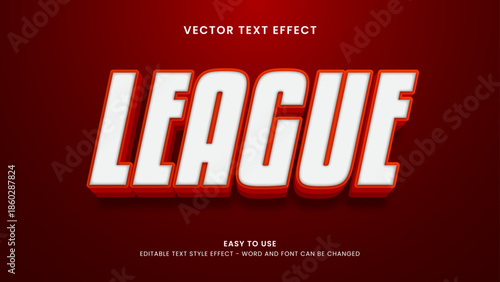 editable text effect league 3d style premium vector