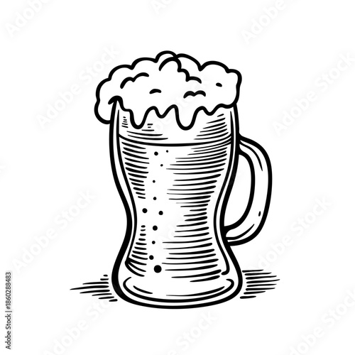 Beer mug hand drawn illustration