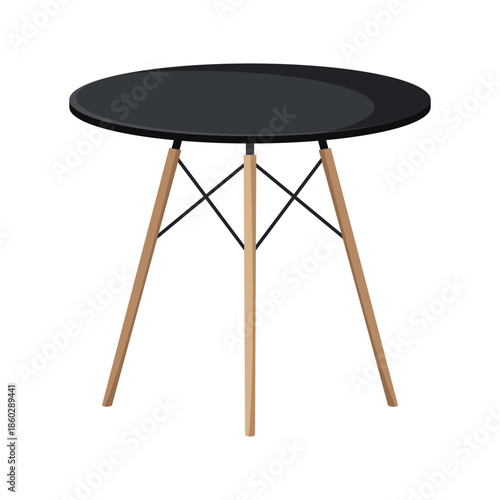 Table furniture of wood, interior wooden desk. Empty wooden table isolated illustration on white background. Vector illustration of platform or stand