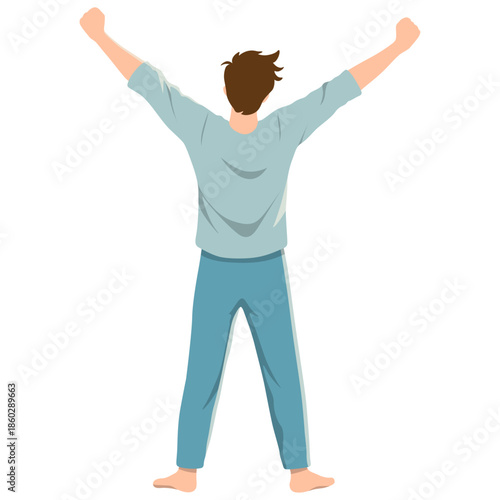 Man Yawn Morning Wake Up Illustration.	