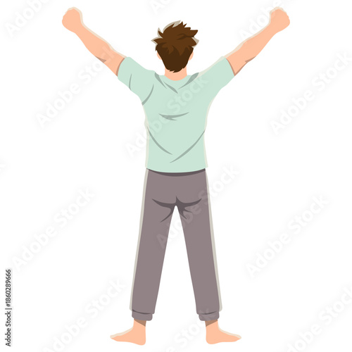 Man Yawn Morning Wake Up Illustration.	