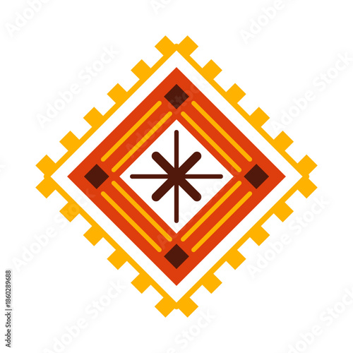Ethnic pattern. Geometric and aztec decor element. Trendy backgrounds and logotype. Vector. Isolated