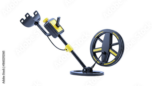 Modern Metal Detector with Yellow Accents