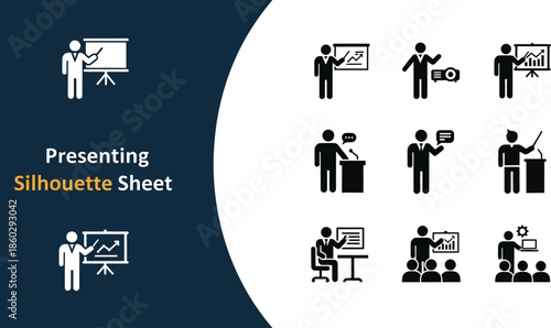 Business presentation and public speaking silhouette Sheet