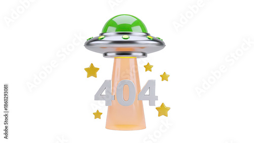 UFO Error 404: Page Not Found Concept