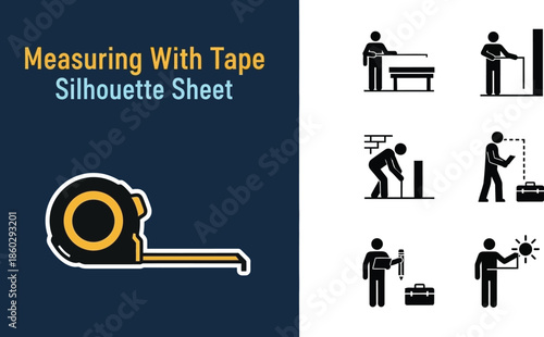 Measurement and inspection silhouette Sheet using tape measure tools