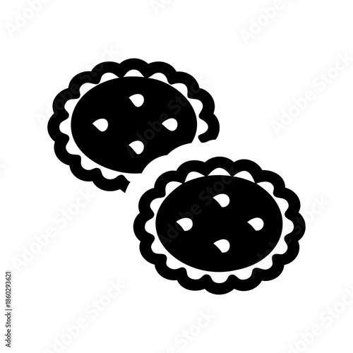 Two delicious looking cookies isolated on a white background artwork