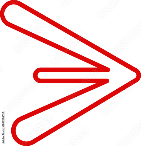 Bold Red Greater Than Symbol on a Stark Black Background Minimalist Graphic