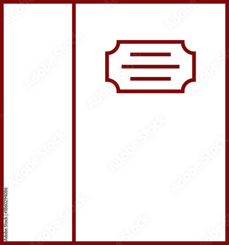 Minimalist Red and Black Abstract Geometric Design Representing Data or Information Input