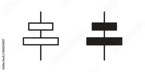 Align center icons. glyph icon vector on white background. Flat and line vector