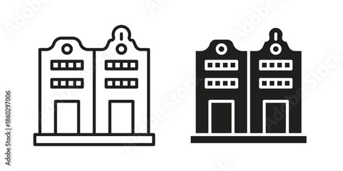 Amsterdam icons. glyph icon vector on white background. Flat and line vector
